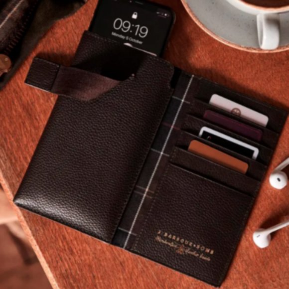 Barbour Other - BARBOUR Amble Leather Phone Wallet in DK Brown GREAT GIFT Clearance Sale
